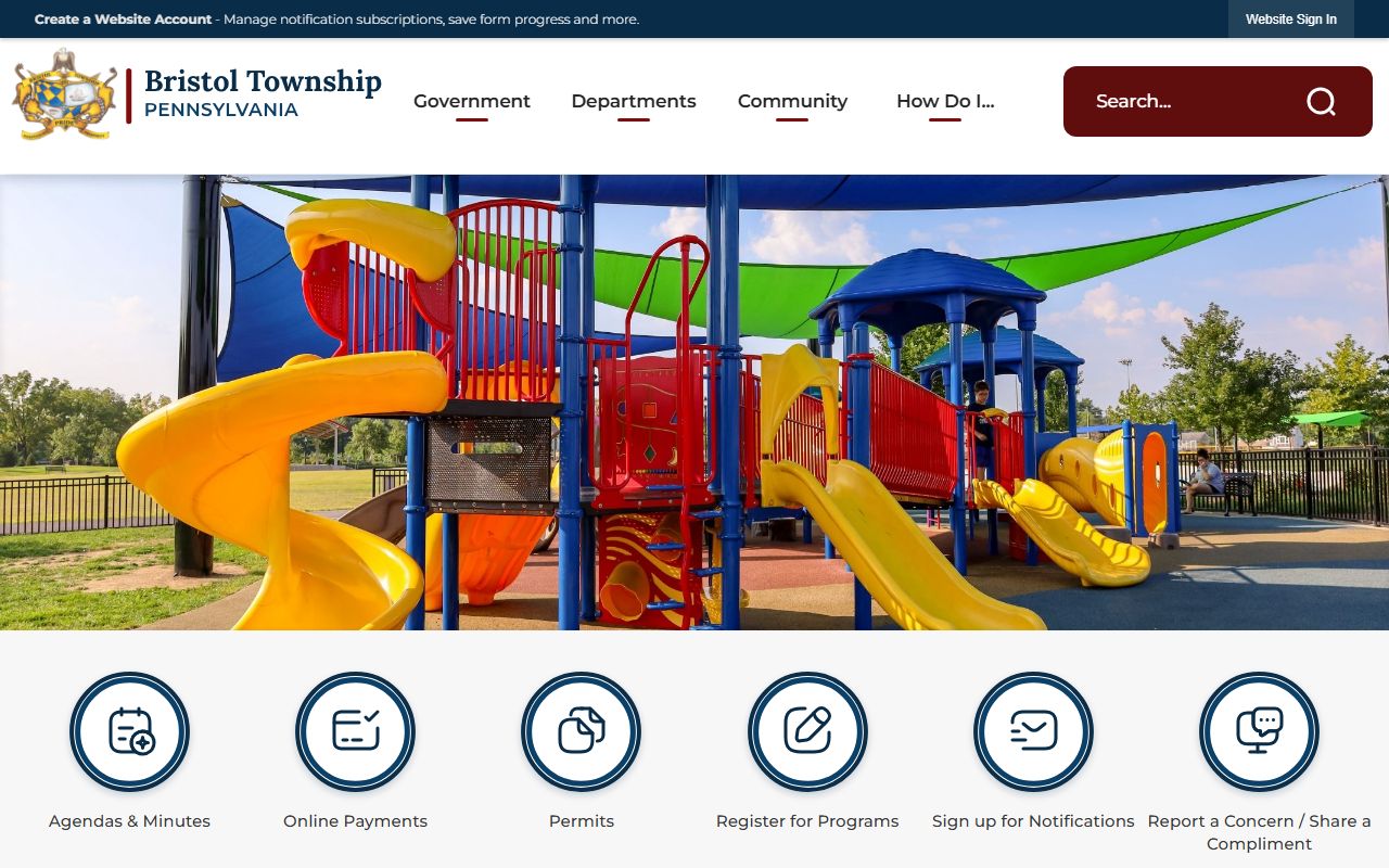 Bristol Township Pennsylvania government website serving Levittown residents who fall within the Bristol Township portion of this planned community