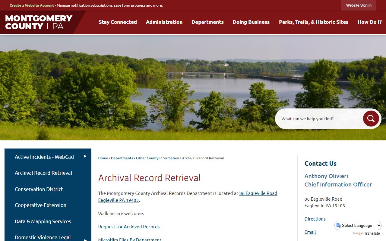 Montgomery County Archival Records Department in Eagleville Pennsylvania holding pre-1906 Lower Merion death records