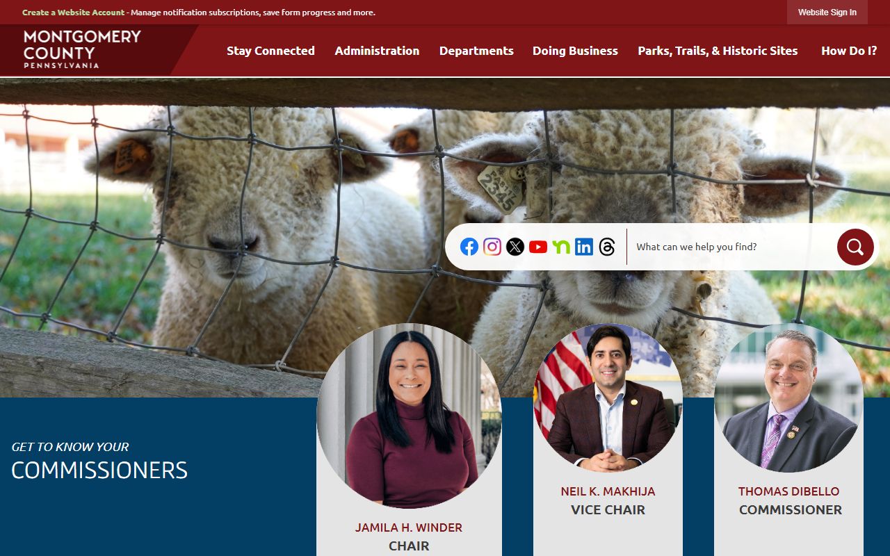 Montgomery County Government Pennsylvania handling vital records for Lower Merion township residents through the county Register of Wills