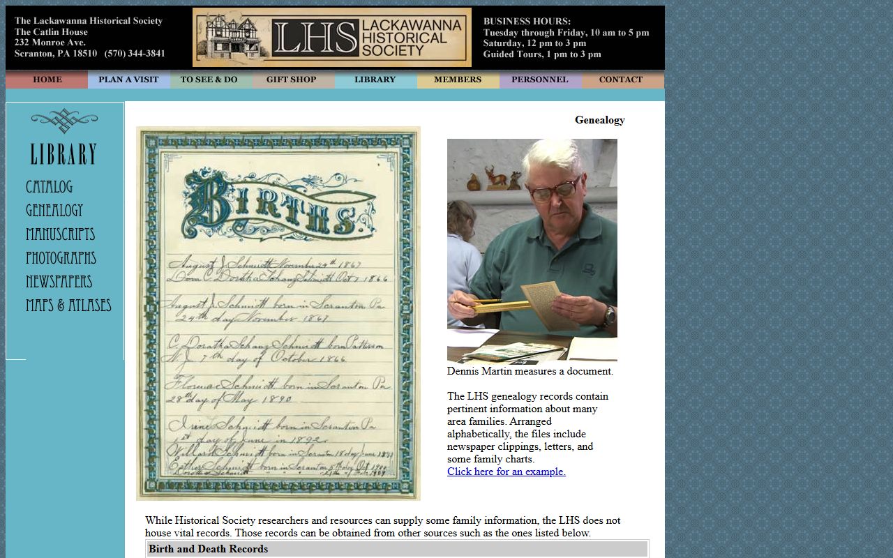 Lackawanna County Historical Society Scranton Pennsylvania holding genealogy resources for Scranton death records research