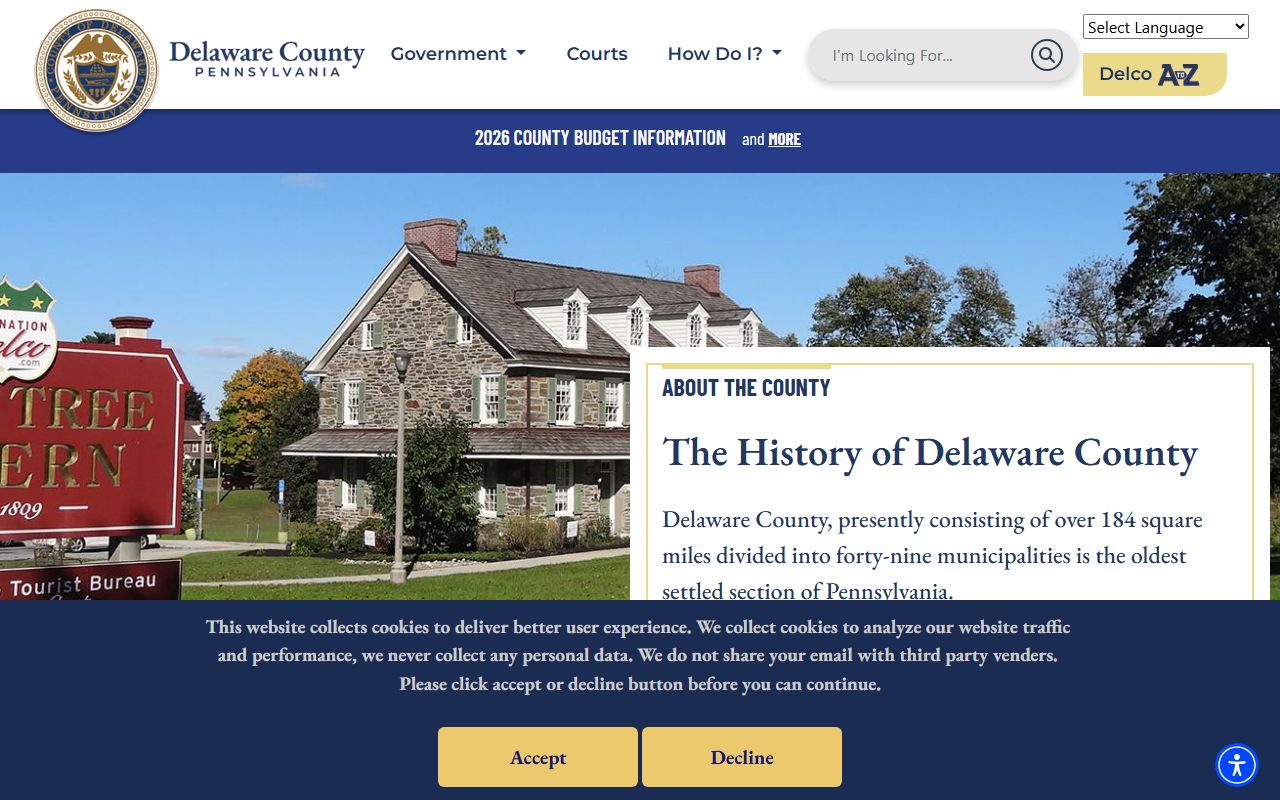 Delaware County Government Pennsylvania providing vital records and death certificate services for Upper Darby township residents