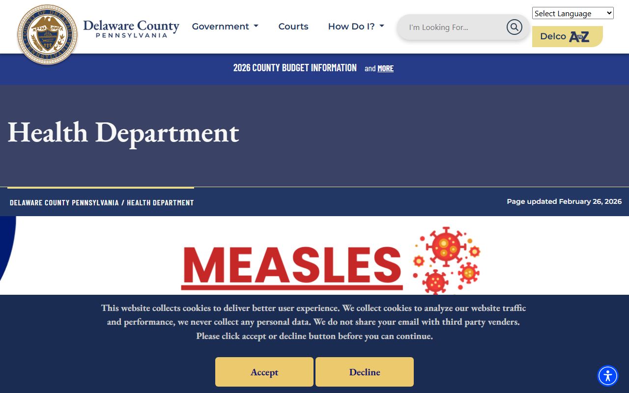 Delaware County Health Department Pennsylvania providing public health services for Upper Darby residents alongside death records functions