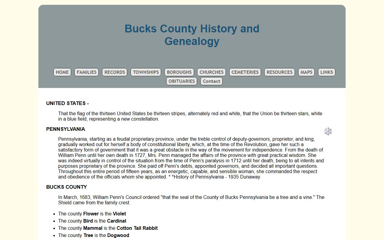 Bucks County Historical Society Spruance Library in Doylestown Pennsylvania holding death records