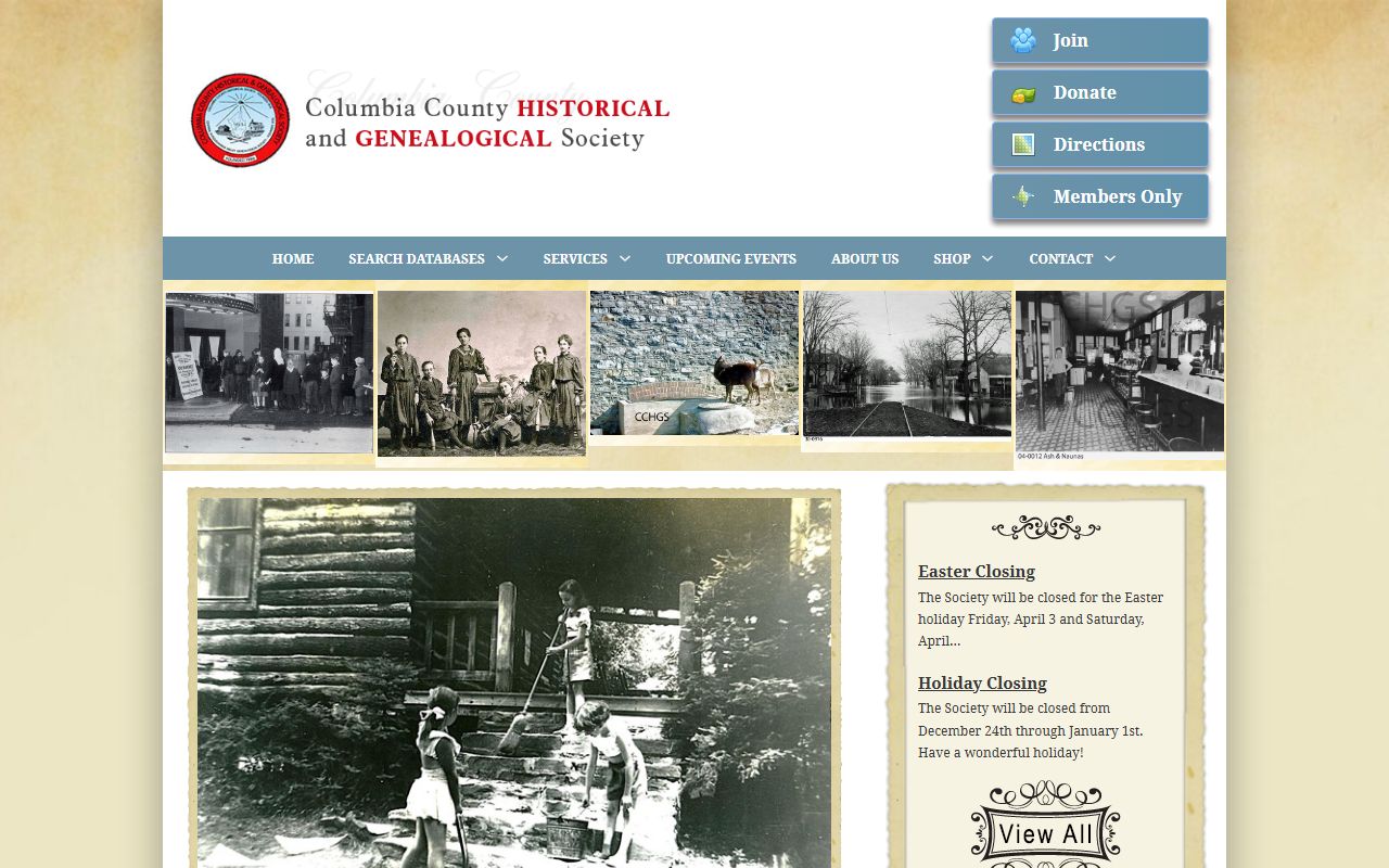 Columbia County Historical and Genealogical Society building in Bloomsburg Pennsylvania for death records research