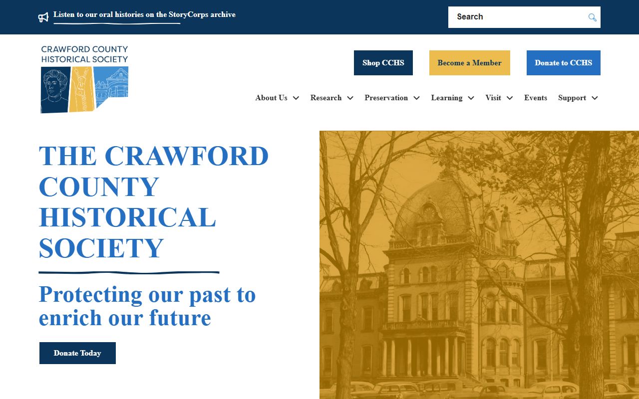 Crawford County Historical Society research archive in Meadville Pennsylvania for genealogical death records
