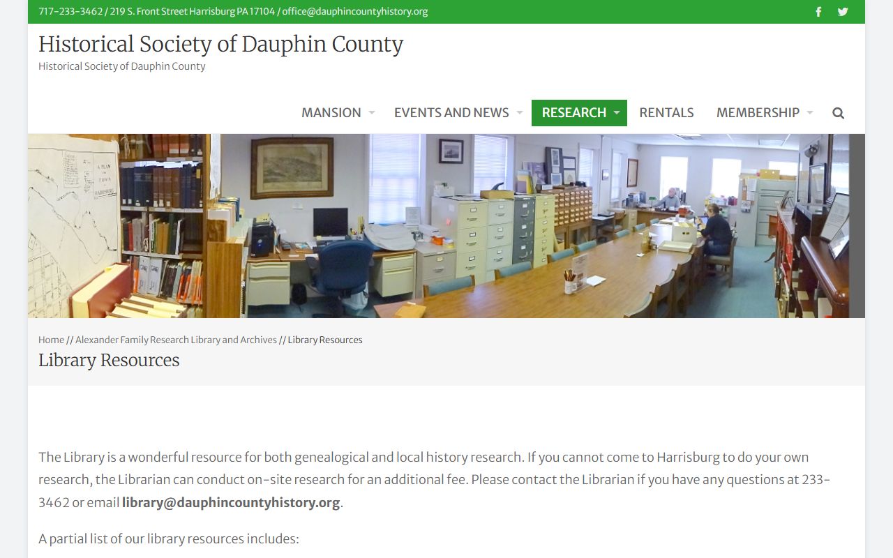 Dauphin County Historical Society death records archive