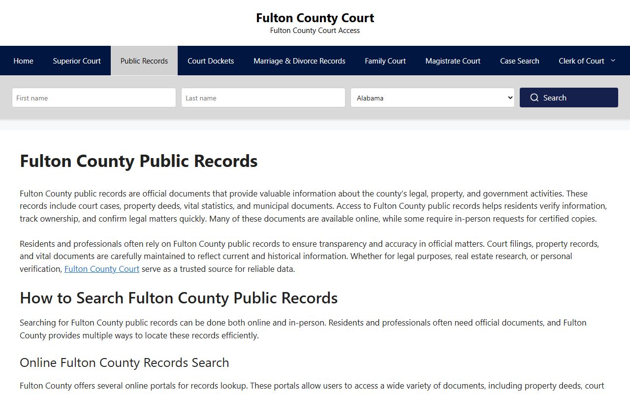 Fulton County courts building where death records and vital records are maintained in McConnellsburg